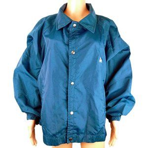 Vintage London Fog Windbreaker Bomber Jacket Blue Men's XL Snaps Union Made USA